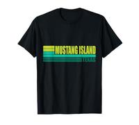 Vert Rétro Vintage Mustang Island Texas TX Corpus Christi T-Shirt