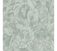 Erismann Papier peint Tropical Palmier Feuille Tissu effet vinyle 10416-07 Sauge