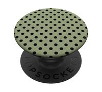 Vert Sauge Noir Gros Pois bohème Vintage esthétique Girly PopSockets PopGrip Adhésif