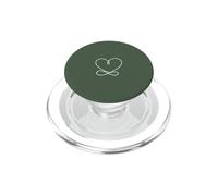 Vert Sauge - Symbole de l'infini en Forme de cœur - Amour Minimaliste PopSockets PopGrip pour MagSafe