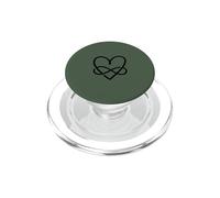 Vert Sauge - Symbole de l'infini en Forme de cœur - Amour Minimaliste PopSockets PopGrip pour MagSafe