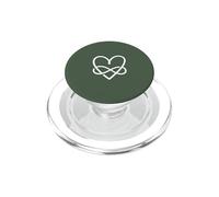 Vert Sauge - Symbole de l'infini en Forme de cœur - Amour Minimaliste PopSockets PopGrip pour MagSafe