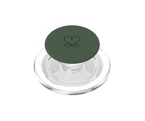 Vert Sauge - Symbole de l'infini en Forme de cœur - Amour Minimaliste PopSockets PopGrip pour MagSafe
