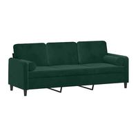 Vert SOFA - PHSH - Canapé 3 places - contemporain - avec oreillers vert foncé 180 cm velours C1243