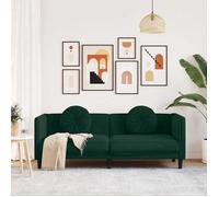 Vert SOFA - PHSH - Canapé avec coussins 3 places - contemporain - vert foncé velours C1930