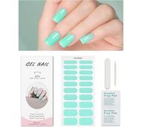 Vert Stickers Ongles Gel, Nail Stickers Semi-Durci Autocollant Ongle Gel Uv Deco Ongle Nail Art Sticker Décoration