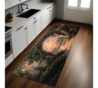 Vert Tapis de Cuisine Arche de Lierre de Plage Antidérapant Lavable 60 x 180 cm pour Cuisine Couloir Salon Chambre Salle de Bain