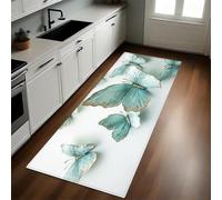 Vert Tapis de Cuisine Papillon en Relief 50 x 80 cm Antidérapant Résistant Lavable Tapis de Passage Couloir Buanderie Salle de Bain