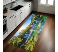 Vert Tapis de Cuisine Paysage de Cascade du Parc Antidérapant 50 x 80 cm Devant Évier Anti-Salissures Lavable Cuisine Buanderie Entrée Couloir