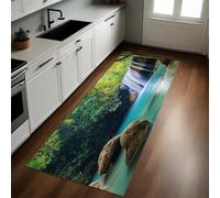Vert Tapis de Cuisine Paysage du ruisseau du Parc 60 x 180 cm Antidérapant Résistant Lavable Tapis de Passage Couloir Buanderie Salle de Bain
