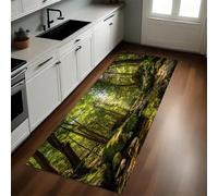 Vert Tapis de Cuisine Pierres dans la forêt Primitive 50 x 150 cm Devant Évier Tapis de Couloir Lavable Antidérapant Long Moderne Salon Chambre