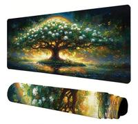vert Tapis de Souris XXL 1000x500x3mm Arbre Sous Main Bureau Accessoire à Base en Caoutchouc Antidérapante et Bords Cousus tapis de souris gamer pour Deco Bureau Desk, Cadeaux pour Hommes/Femmes J1-62