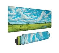 Vert Tapis de Souris XXL 700 x 300mm, Tapis de Souris Nature sous Main Bureau avec Bords Cousus, Imperméable Mouse Pad Base en Caoutchouc Antidérapant Surface pour Gamer, PC, Cadeau Femme -zjn2509VJ