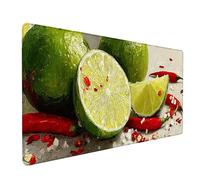 Vert Tapis de Souris XXL 800 x 400 mm, Tapis Souris Citron sous Main Bureau avec 3MM Bords Cousus, Imperméable Mouse Pad Base en Caoutchouc Antidérapant Surface pour Gamer, PC, Cadeau -bby2509S5