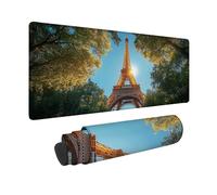 Vert Tapis de Souris XXL 800 x 400 mm, Tapis Souris Tour Eiffel sous Main Bureau avec 3MM Bords Cousus, Imperméable Mouse Pad Base en Caoutchouc Antidérapant Surface pour Gamer, PC, Cadeau -hjw2601E0