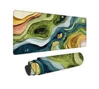 Vert Tapis de Souris XXL 80x30cm, Tapis Souris RêVe sous Main Bureau avec 3MM Bords Cousus, Imperméable Mouse Pad Base en Caoutchouc Antidérapant Surface pour Gamer, Ordinateur, PC, Cadeau -hjw2601TA