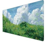 vert Tapis Souris Gamer, Tapis De Souris xxl 900x400x3mm, Tapis De Bureau L'herbe Avec Bords Cousus Et Base En Caoutchouc, éTanche Mouse Pad Convient Pour Bureau/Maison, Parfait Hiver Cadeau Noel A571