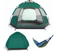 (Vert)Tente de camping Pop Up Tente dôme double paroi imperméable protection UV Tentes jetables Tente familiale pour 3-4 personnes Outdoor Camping Voyage Trekking