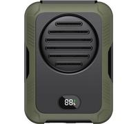 (Vert) Ventilateur de taille portable avec écran, ventilateur de taille suspendu pour le travail en plein air, à la ferme, en randonnée