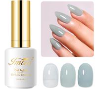 Vert Vernis Semi Permanent, 15ml French Semi Permanent Vert Sauge Transparent Cristal Gel Nail Polish Gelée Vernis À Ongles Gels Semi Permanents Manucure Soak Off Uv Led