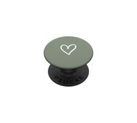 Vert Vintage - Design Simple en Forme de cœur dessiné à la Main PopSockets PopGrip Adhésif