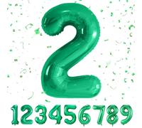 Vert2 Ballon d'anniversaire chiffres 2 ans | vert Ballon Helium 2 ans ballons 40" - Décoration d'anniversaire de 101 cm Deco，Décoration de Ballons Géants pour Mariages Party et Anniversaires Fête