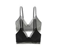VERTBAUDET 2 Soutiens-Gorge d'allaitement sans Armatures en Coton Bio Gris Anthracite/Noir 95D