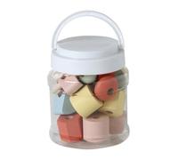 Baril de grosses perles en bois FSC® multicolore TU