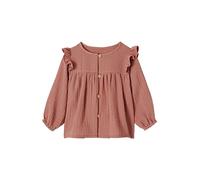 VERTBAUDET Blouse bébé Gaze de Coton à Volants Vieux Rose 24M(86CM)