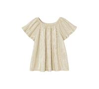 VERTBAUDET Blouse cérémonie en lamé Effet plissé Fille Manches Papillon Or 10A