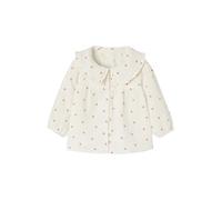 VERTBAUDET Blouse Coeurs en Gaze de Coton Bébé Fille Boutonné écru 12M(74CM)