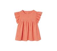 VERTBAUDET Blouse en Gaze de Coton brodée Fille Corail 4A