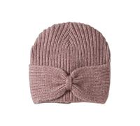 VERTBAUDET Bonnet Fille en Maille côtelée avec Noeud Fantaisie Vieux Rose 4/6A