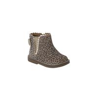 VERTBAUDET Boots bébé fille cuir zippées beige imprimé 24