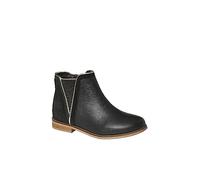 VERTBAUDET Boots cuir fille zippées et élastiquées noir 31