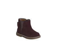 VERTBAUDET Boots élastiqués cuir bébé bordeaux 25