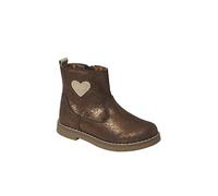 VERTBAUDET Boots enfant fille coeur cuir zippées bronze 29