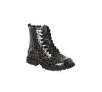 VERTBAUDET Boots vernies lacées et zippées fille noir imprimé 34