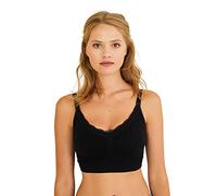 Brassière grossesse et allaitement sans coutures détail dentelle noir M