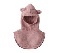 VERTBAUDET Cagoule avec Plastron bébé Fille en Maille Rose pâle 3/6M(60/67)