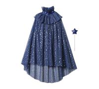 VERTBAUDET Cape à étoiles et paillettes + baguette bleu TU