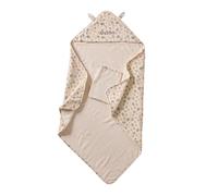 VERTBAUDET Cape bain gaze de coton + gant de toilette BAYOU multicolore 80X80