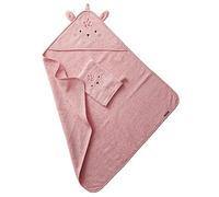 VERTBAUDET Cape De Bain À Capuche Brodée Animaux Bébé Éponge rose 70X70