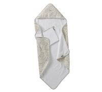 VERTBAUDET Cape de Bain avec Gaze de Coton + Gant Babylon Beige imprimé 80X80