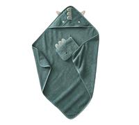 Cape de bain et gant DRAGON vert 100X100