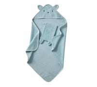 VERTBAUDET Cape De Bain Et Gant De Toilette Bébé Éponge bleu océan 100X100