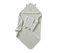 VERTBAUDET Cape De Bain Et Gant De Toilette Bébé Éponge vert sauge 100X100