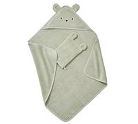 VERTBAUDET Cape de bain + gant coton bio amande 70X70