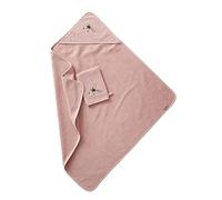 VERTBAUDET Cape de bain + gant de toilette rose poudré 80X80