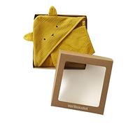 VERTBAUDET Cape de bain + gant en gaze de coton bio*, ocre 100X100